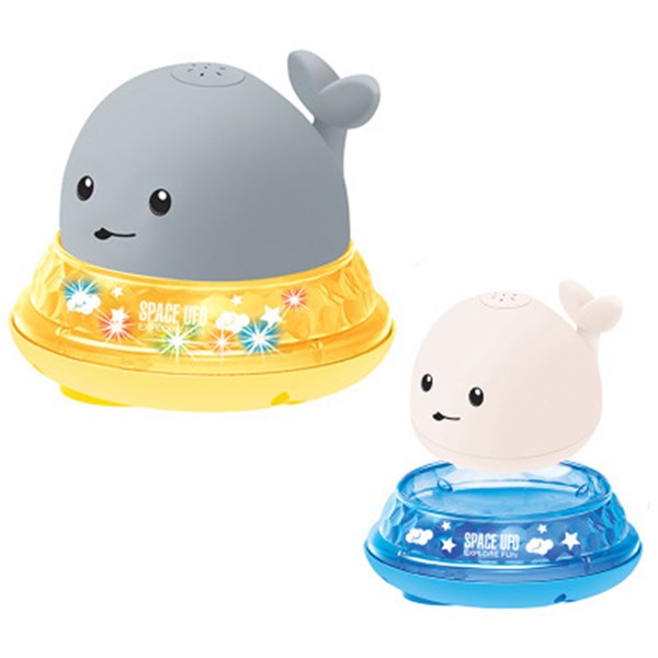 Whale Bath Toy - Floating Water Spray with LED Lights & Music for Baby Bathtub Fun