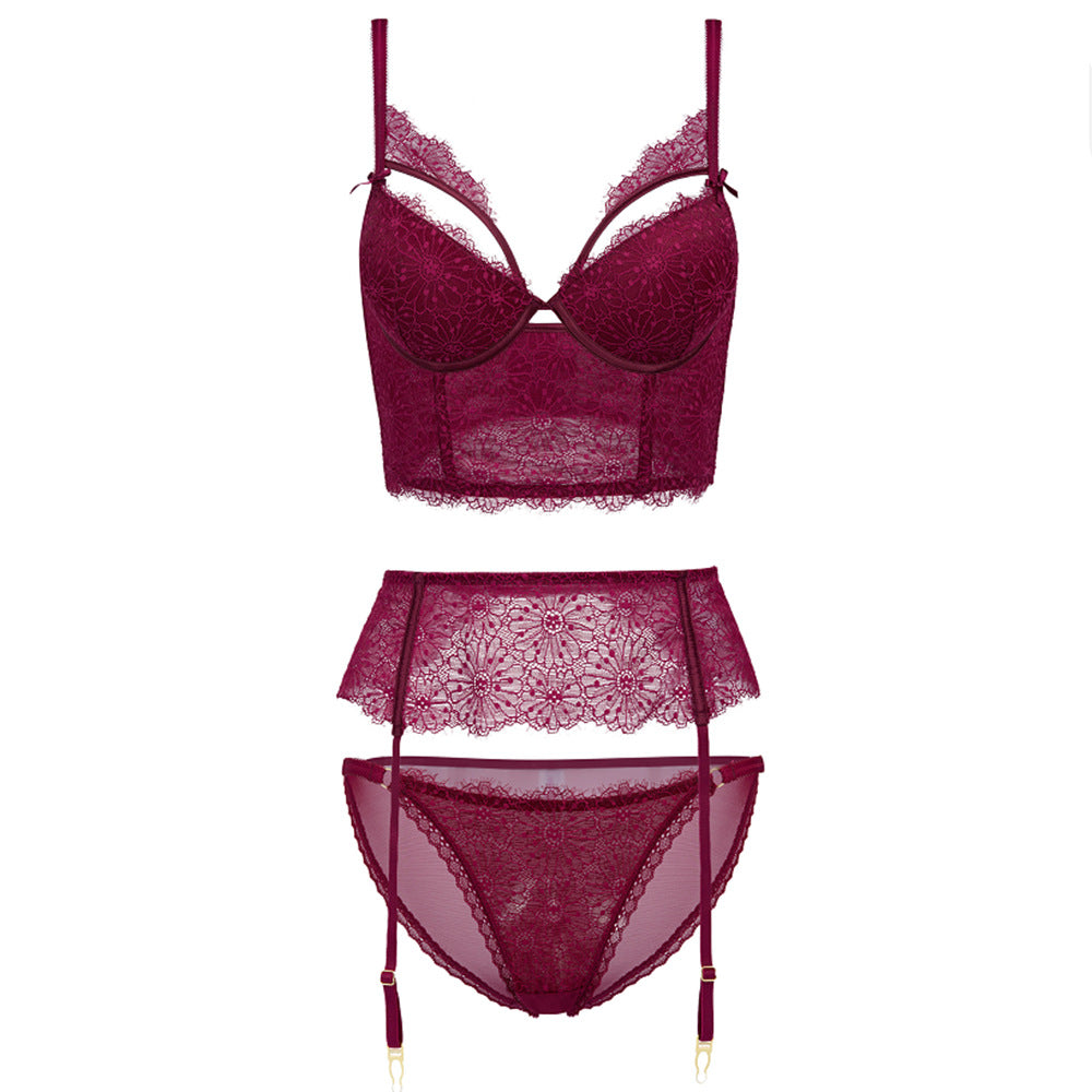 Lace Underwire Bra Set - 3/4 Cup Support with Adjustable Straps