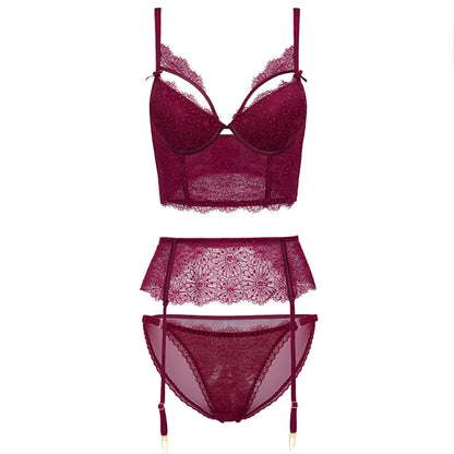 Lace Underwire Bra Set - 3/4 Cup Support with Adjustable Straps