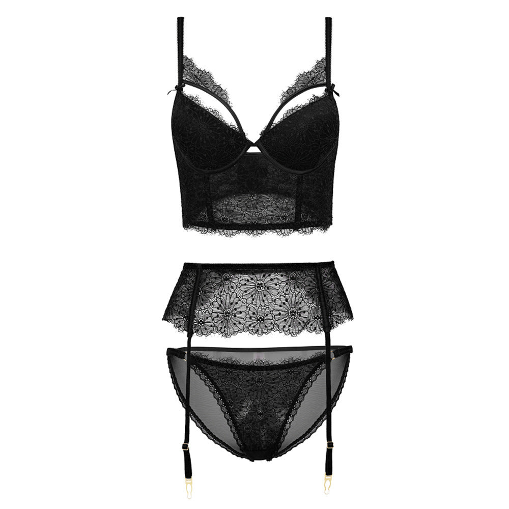 Lace Underwire Bra Set - 3/4 Cup Support with Adjustable Straps