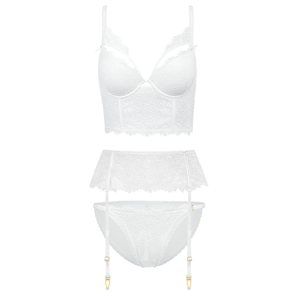 Lace Underwire Bra Set - 3/4 Cup Support with Adjustable Straps