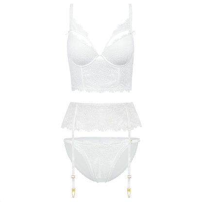 Lace Underwire Bra Set - 3/4 Cup Support with Adjustable Straps
