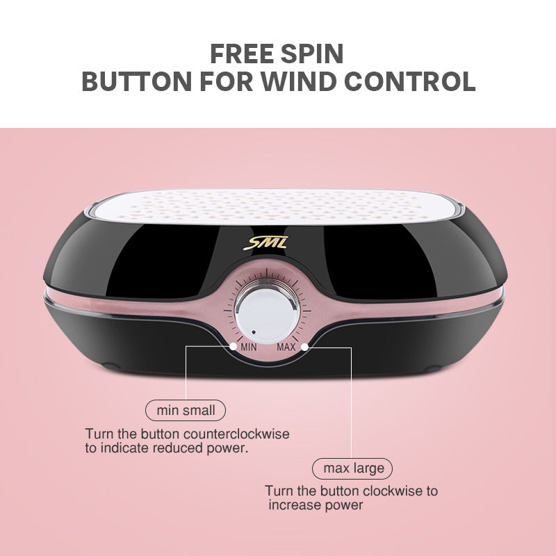 Professional Nail Dust Collector with Screw-On Filter - 40W Manicure Vacuum System