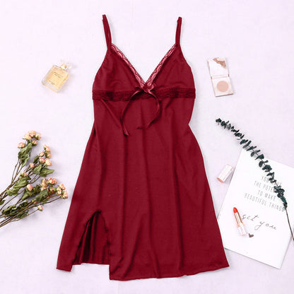 Lace Suspender Nightgown - Elegant Sleepwear Chemise
