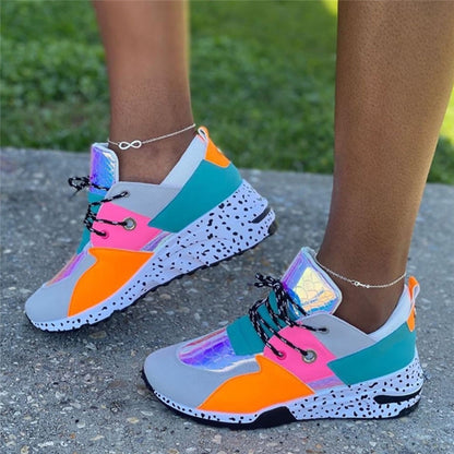 Women's Ankle Strap Flat Sneakers | Faux PU Upper | Round Toe | Snakeskin & Leopard Print | Sizes 35–43