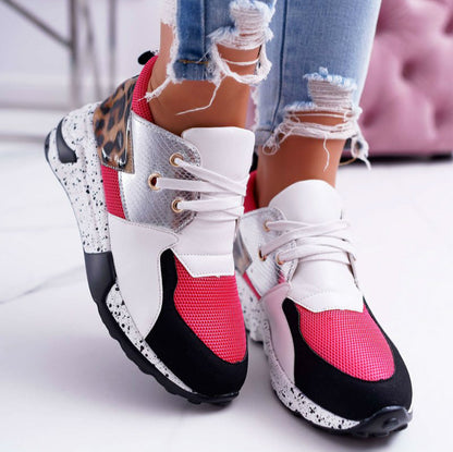 Women's Ankle Strap Flat Sneakers | Faux PU Upper | Round Toe | Snakeskin & Leopard Print | Sizes 35–43