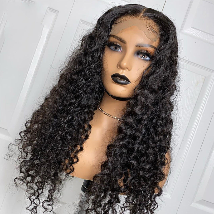 Burmese Human Hair Wig - Small Curly Texture with T-Type Front Lace