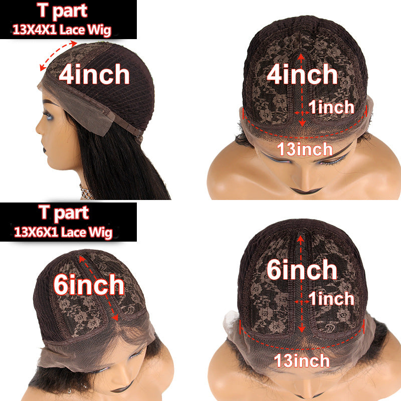 Burmese Human Hair Wig - Small Curly Texture with T-Type Front Lace