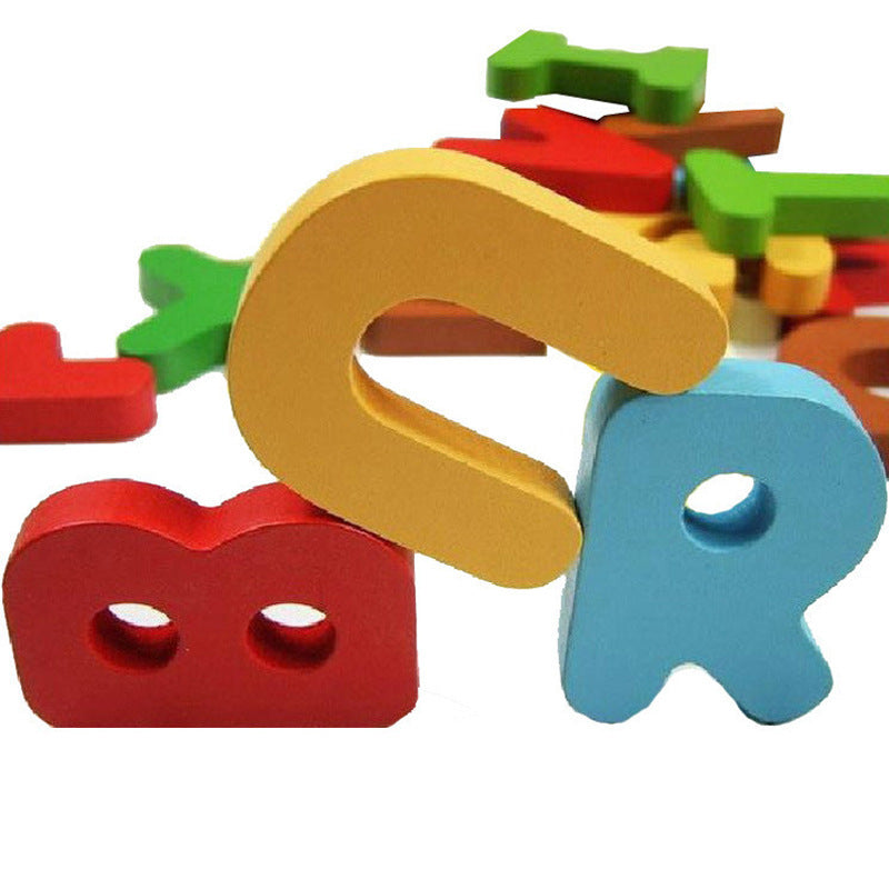 Wooden Alphabet Puzzle Toy for Toddlers – Early Learning Letter & Number Board