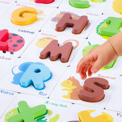 Wooden Alphabet Puzzle Toy for Toddlers – Early Learning Letter & Number Board