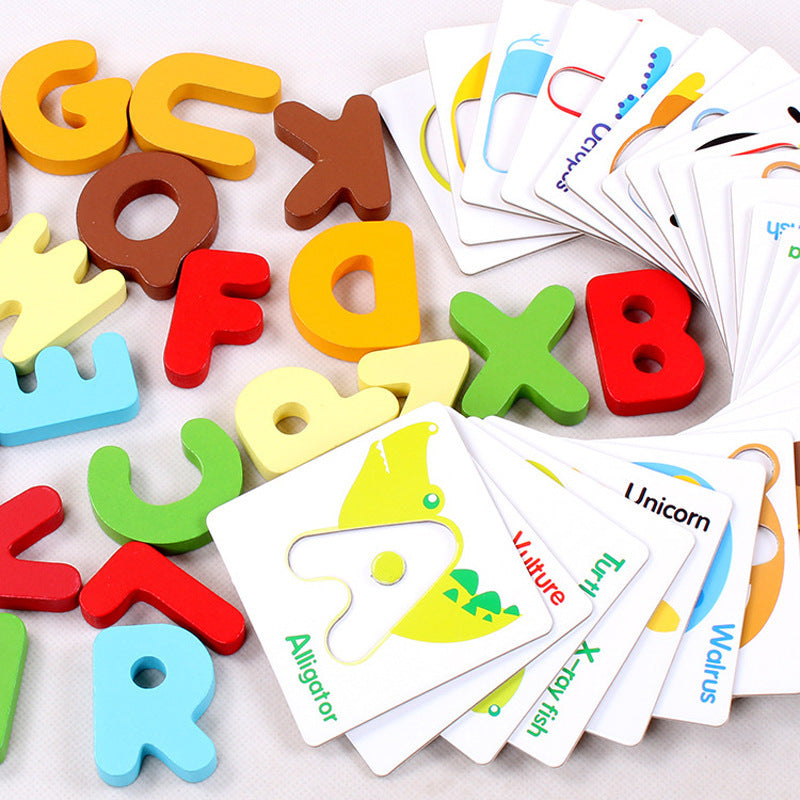 Wooden Alphabet Puzzle Toy for Toddlers – Early Learning Letter & Number Board