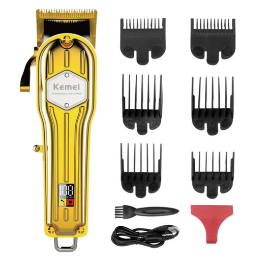 Electric Hair Clipper - USB Rechargeable Metal Blade with LCD Display