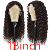 T-Part Lace Human Hair Wig - Half Hand-Woven Real Hair with Long Bangs