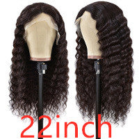 T-Part Lace Human Hair Wig - Half Hand-Woven Real Hair with Long Bangs