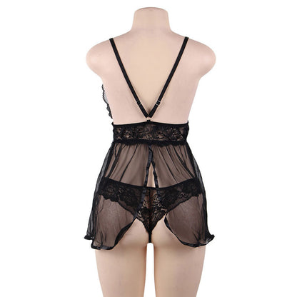 Women's Lace Nightdress Set - Oversized Sling Style with Matching Panty