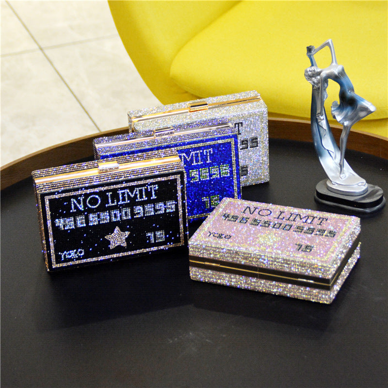 Rhinestone Embellished Evening Clutch Bag - Diamond Party Purse