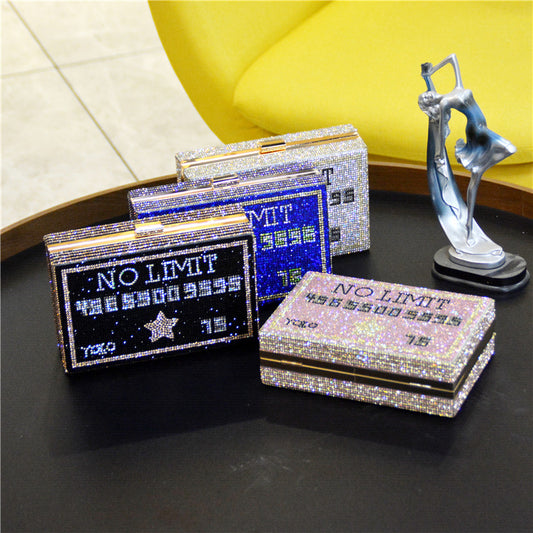 Rhinestone Embellished Evening Clutch Bag - Diamond Party Purse