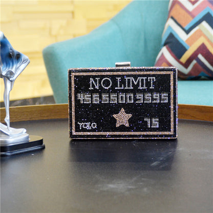 Rhinestone Embellished Evening Clutch Bag - Diamond Party Purse
