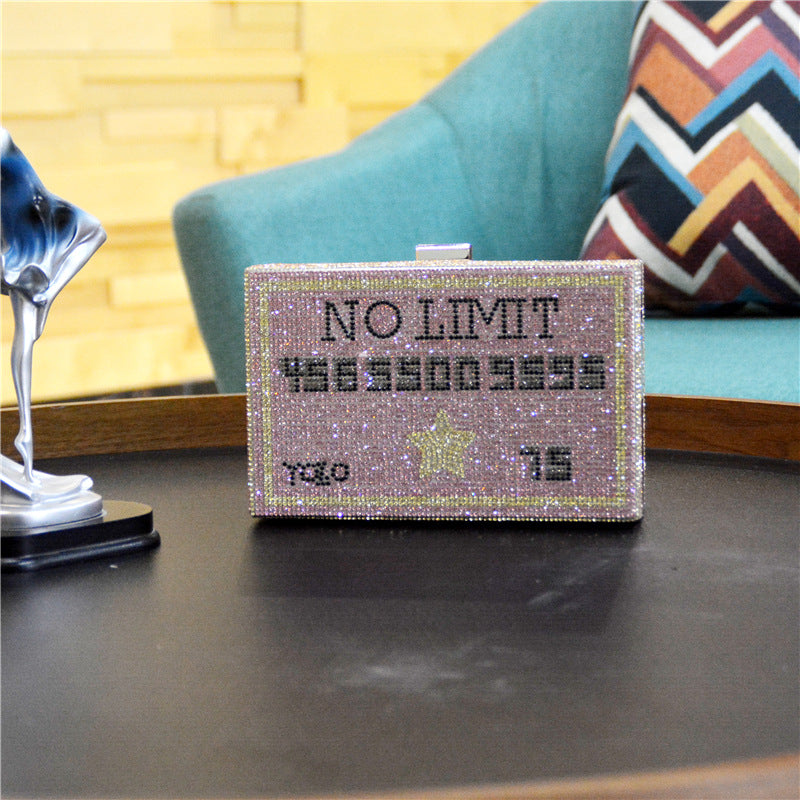 Rhinestone Embellished Evening Clutch Bag - Diamond Party Purse