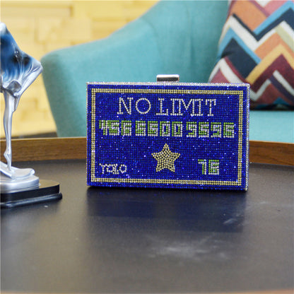 Rhinestone Embellished Evening Clutch Bag - Diamond Party Purse