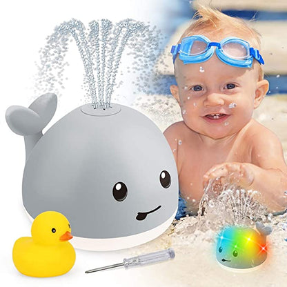 Whale Bath Toy - Floating Water Spray with LED Lights & Music for Baby Bathtub Fun