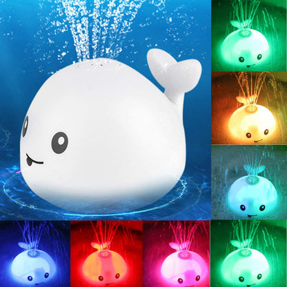 Whale Bath Toy - Floating Water Spray with LED Lights & Music for Baby Bathtub Fun