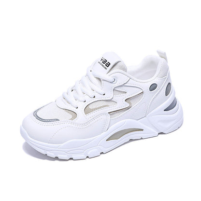 Women's Platform Sneakers | Cross Strap & Lace-Up | Sponge Cake Heel | Korean Style | Sizes 35–40 | White, Blue, Pink