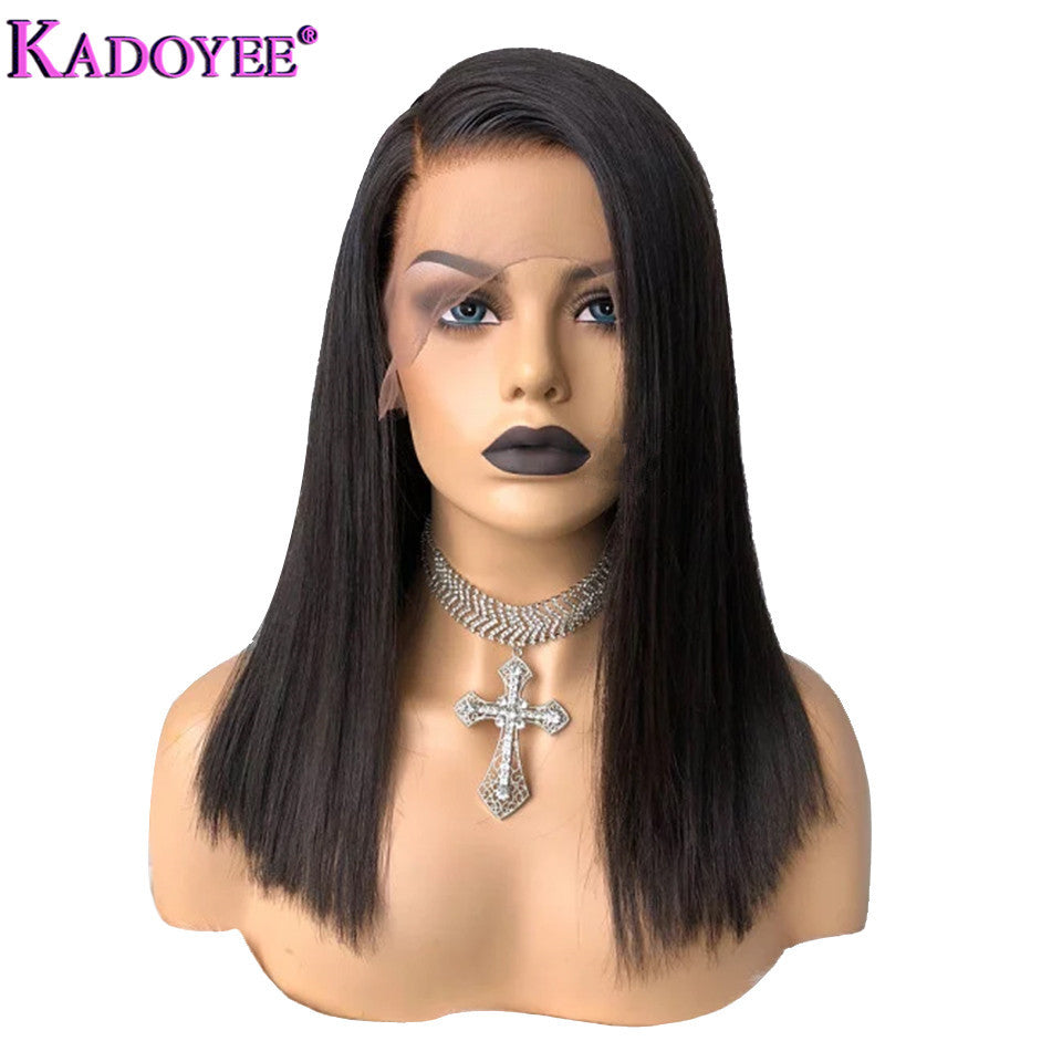 Human Hair Lace Front Wig - Natural Texture with Versatile Styling