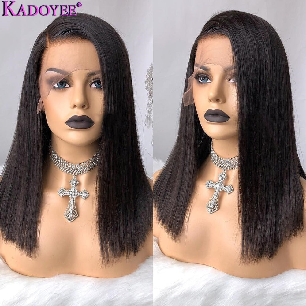 Human Hair Lace Front Wig - Natural Texture with Versatile Styling
