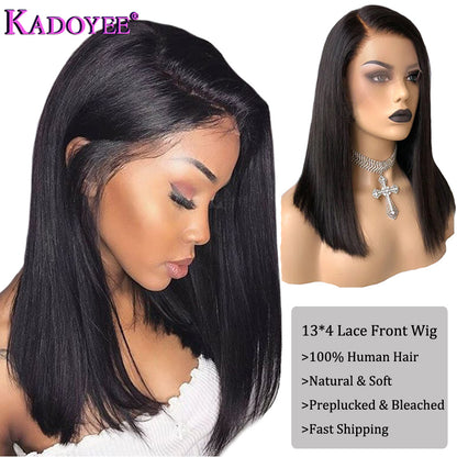 Human Hair Lace Front Wig - Natural Texture with Versatile Styling