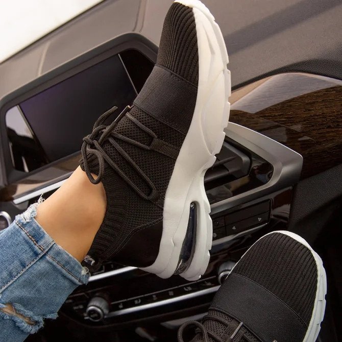 Women's Mesh Cross-Strap Flat Sneaker | Breathable Lightweight Sports Shoe