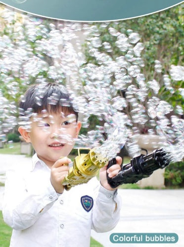 2-in-1 Bubble Machine Toy - Battery-Operated Bubble Blower & Fan for Kids