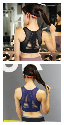 Sports Bra - Shockproof Quick-Drying Running Bra with Hollow Back Design