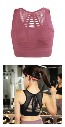 Sports Bra - Shockproof Quick-Drying Running Bra with Hollow Back Design