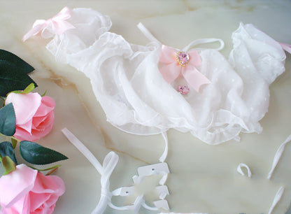 Women's Sheer Chiffon Lingerie Set - Delicate Mesh Intimate Apparel