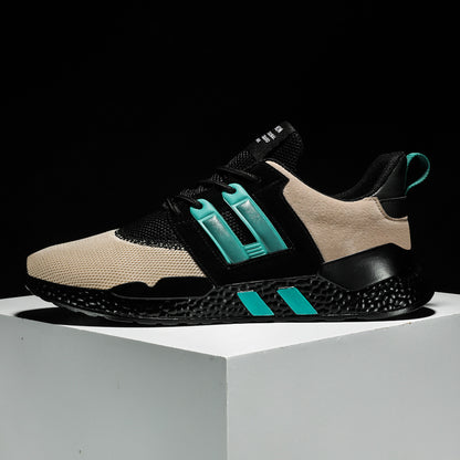 Flying Woven Mesh Sneakers | Pigskin & Rubber Sole | Lace-Up Low Heel | Sizes 39–44 | Grey, Black, Army Green