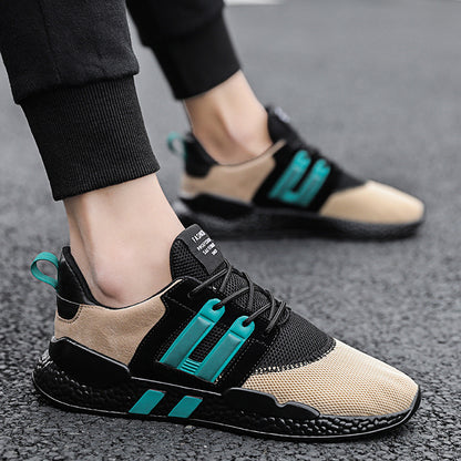 Flying Woven Mesh Sneakers | Pigskin & Rubber Sole | Lace-Up Low Heel | Sizes 39–44 | Grey, Black, Army Green