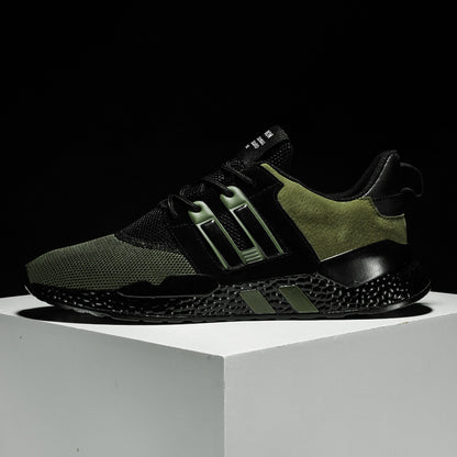 Flying Woven Mesh Sneakers | Pigskin & Rubber Sole | Lace-Up Low Heel | Sizes 39–44 | Grey, Black, Army Green