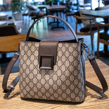 Women's Fashion Printed Bucket Bag - Large Capacity Shoulder Crossbody Handbag