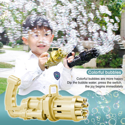 2-in-1 Bubble Machine Toy - Battery-Operated Bubble Blower & Fan for Kids