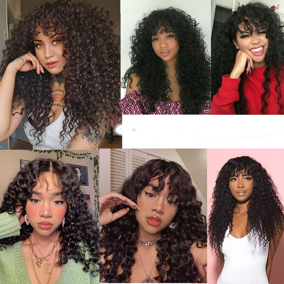 Brazilian Wave Human Hair Wig - Full Lace with Curved Bangs