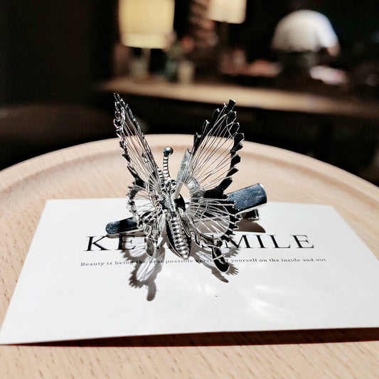 Moving Butterfly Hairpin Headdress - Alloy with White Crystal Electroplating