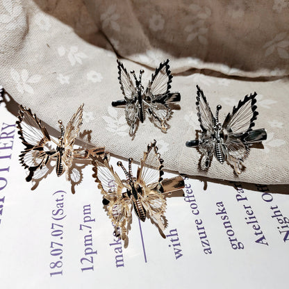 Moving Butterfly Hairpin Headdress - Alloy with White Crystal Electroplating