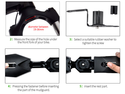 Mountain Bike Mudguard Set - Front and Rear Fenders for 24-29 Inch Bikes