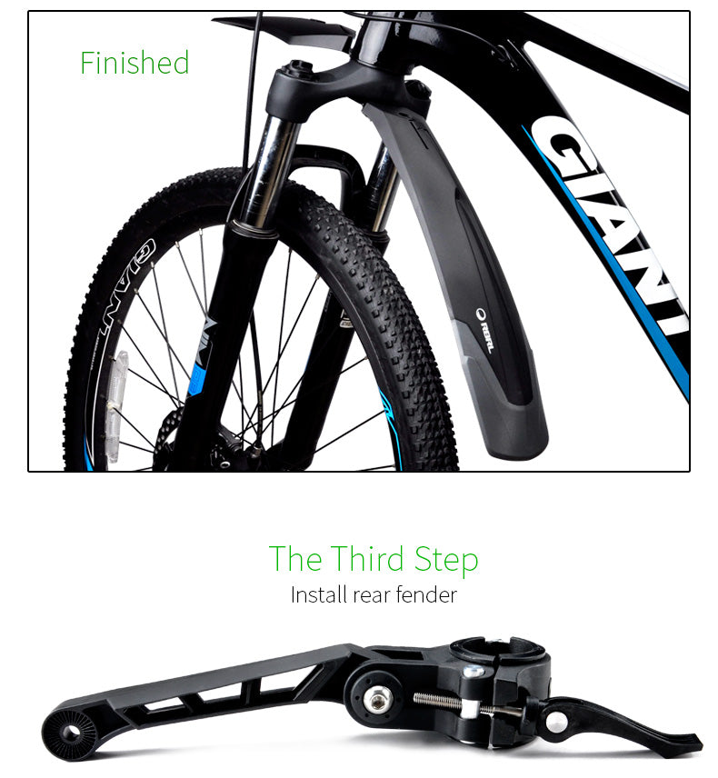 Mountain Bike Mudguard Set - Front and Rear Fenders for 24-29 Inch Bikes
