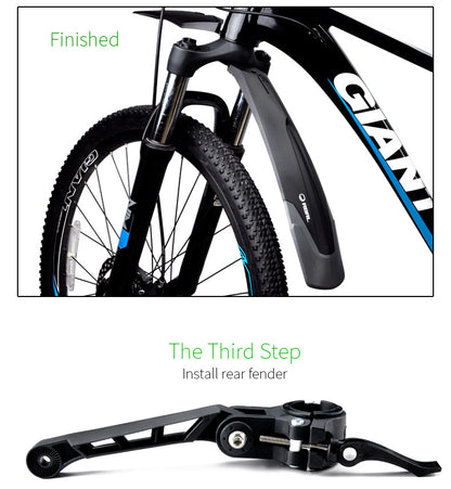 Mountain Bike Mudguard Set - Front and Rear Fenders for 24-29 Inch Bikes