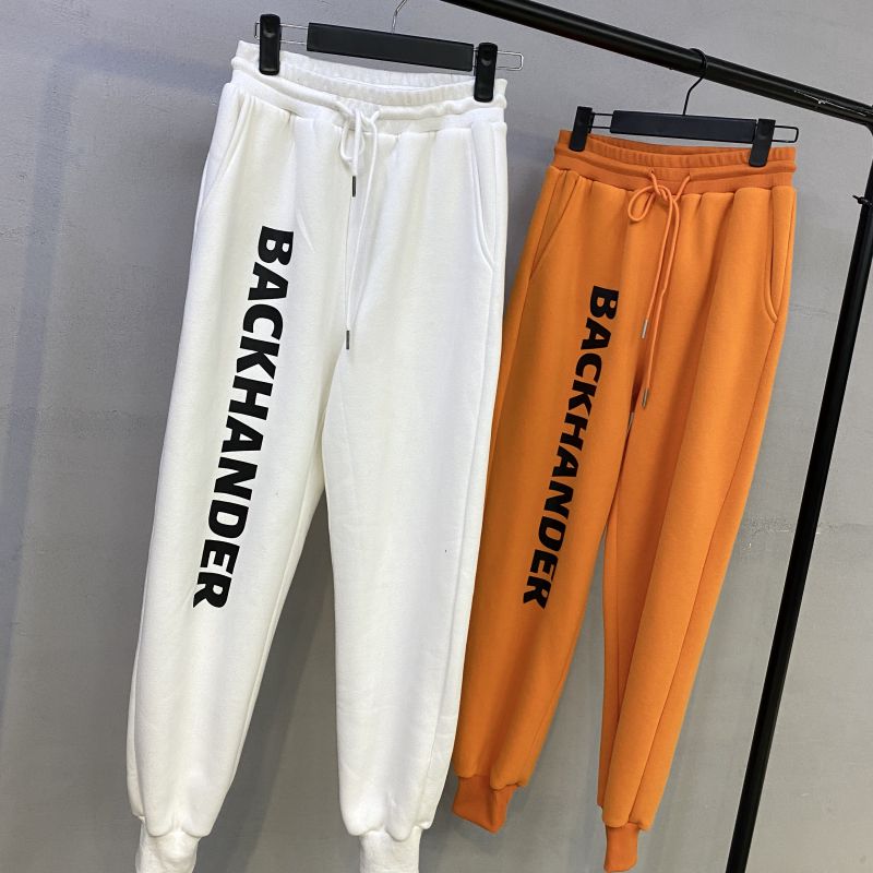 Women's Letter Print Casual Pants with Drawstring