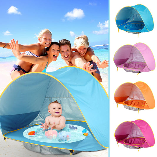 Pop-Up Baby Beach Tent with UV 50+ Protection and Mini Pool