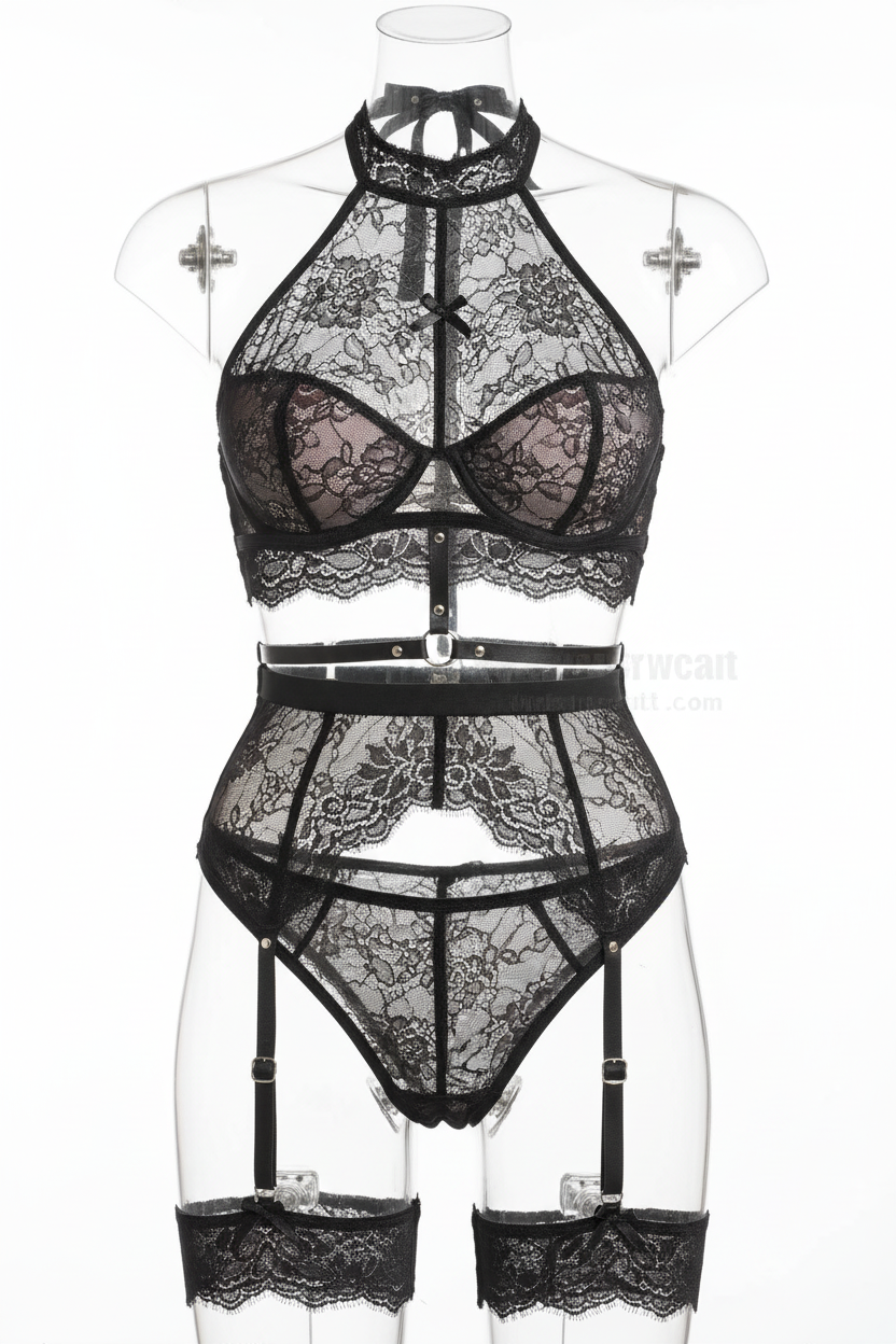 Women's Adjustable Leather Chest Harness - Gothic Body Accessory