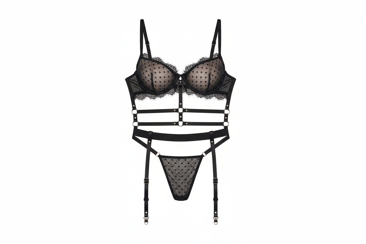 Women's Adjustable Leather Chest Harness - Gothic Body Accessory